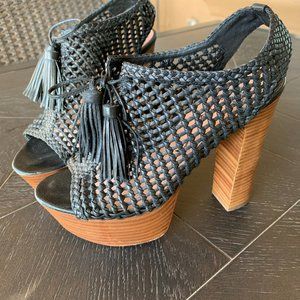 Pencey Alexus Open Toe High Heel Booties     7 1/2